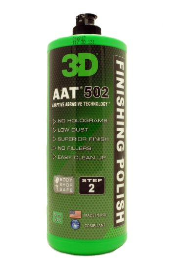 3D AAT 502 Finishing Polish - 8oz - Step 2 Body Shop Finishing Polish - No  Holograms or Fillers - Superior Finish - Low Dust, Easy Clean Up - Adaptive